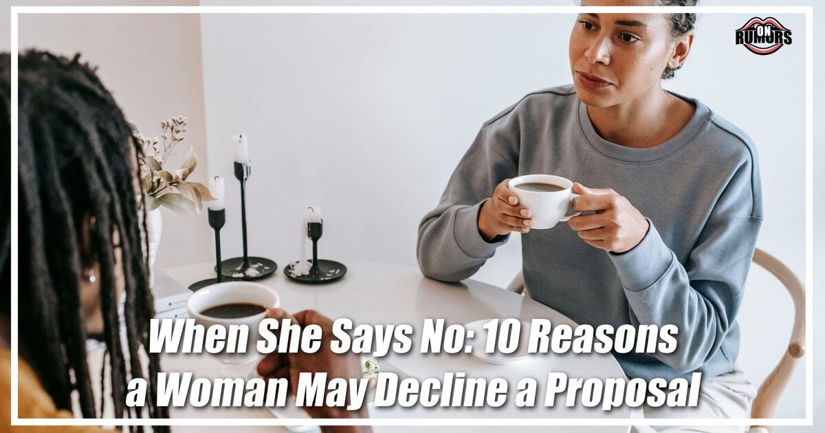 Two people talk over coffee, with the article headline.