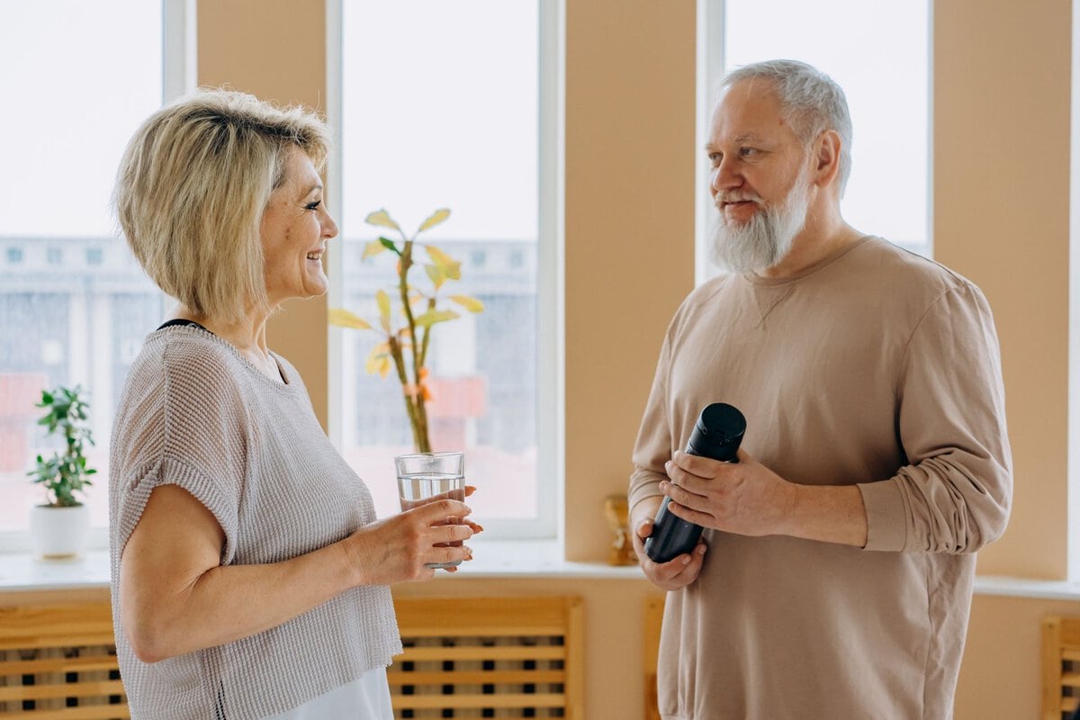 Older couple having a conversation